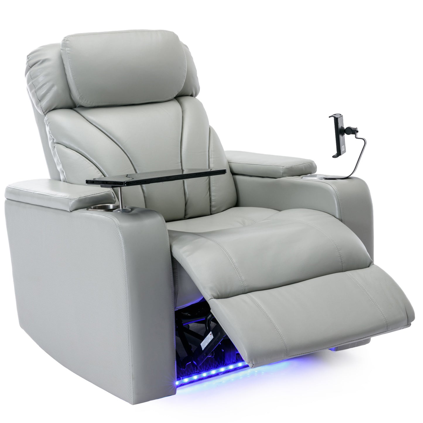 Power Motion Recliner Electric Power Recliner with USB Charging Port, Hidden Arm Storage, Convenient Cup Holder and Bluetooth Speaker, Light Grey(Old Sku:SG000800AAE)