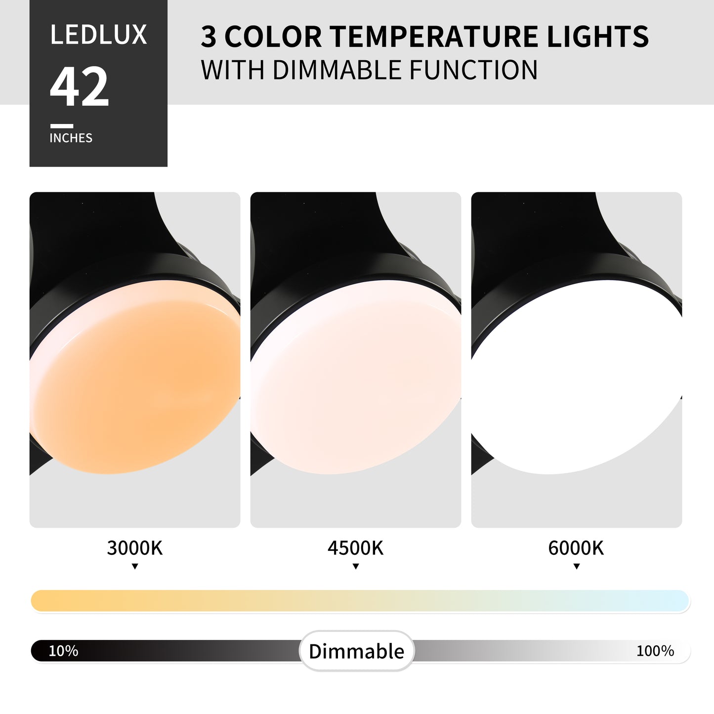 42" Smart Ceiling Fan with Lights Remote,Silent DC Motor,Voice Control via Alexa Google WIFI Phone,6-Speed,Outdoor Indoor Modern  Ceiling Fans for Living Room Bedroom Patio