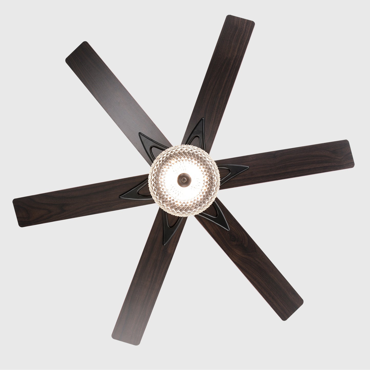 52 Inch Indoor Modern LED Ceiling Fan with Light and Remote Control, Reversible 6 Blades , Reversible Motor  - (Matte Black)