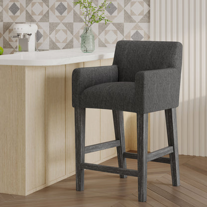 Upholstered 26 inch Counter Stool - Charcoal/Gray