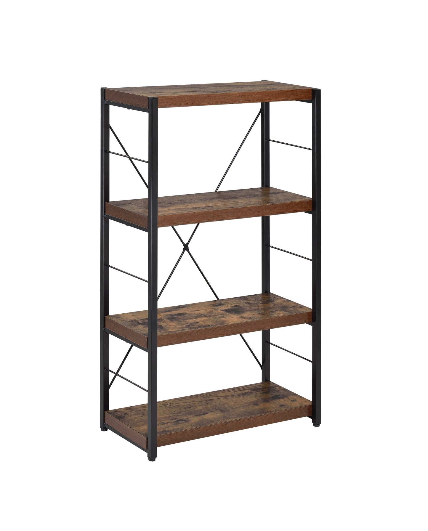 Weathered Oak and Black 3-shelf Bookcase