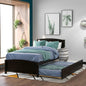 Twin size Platform Bed with Trundle, Espresso