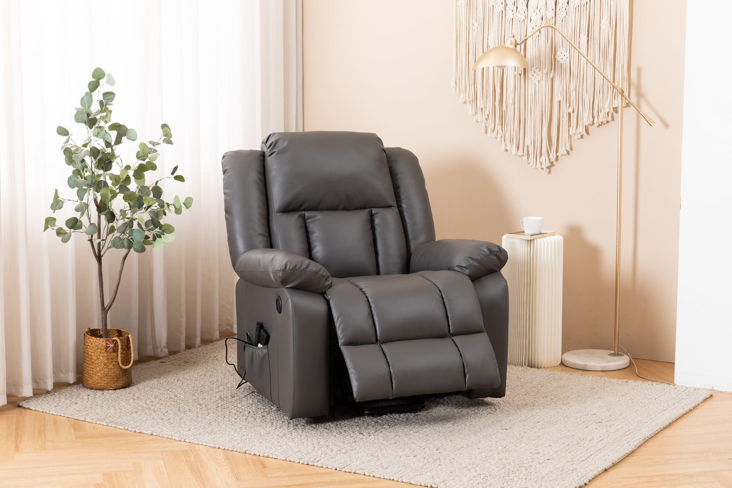 Electric Power Massage Recliner Chair,PU Leather Recliner
