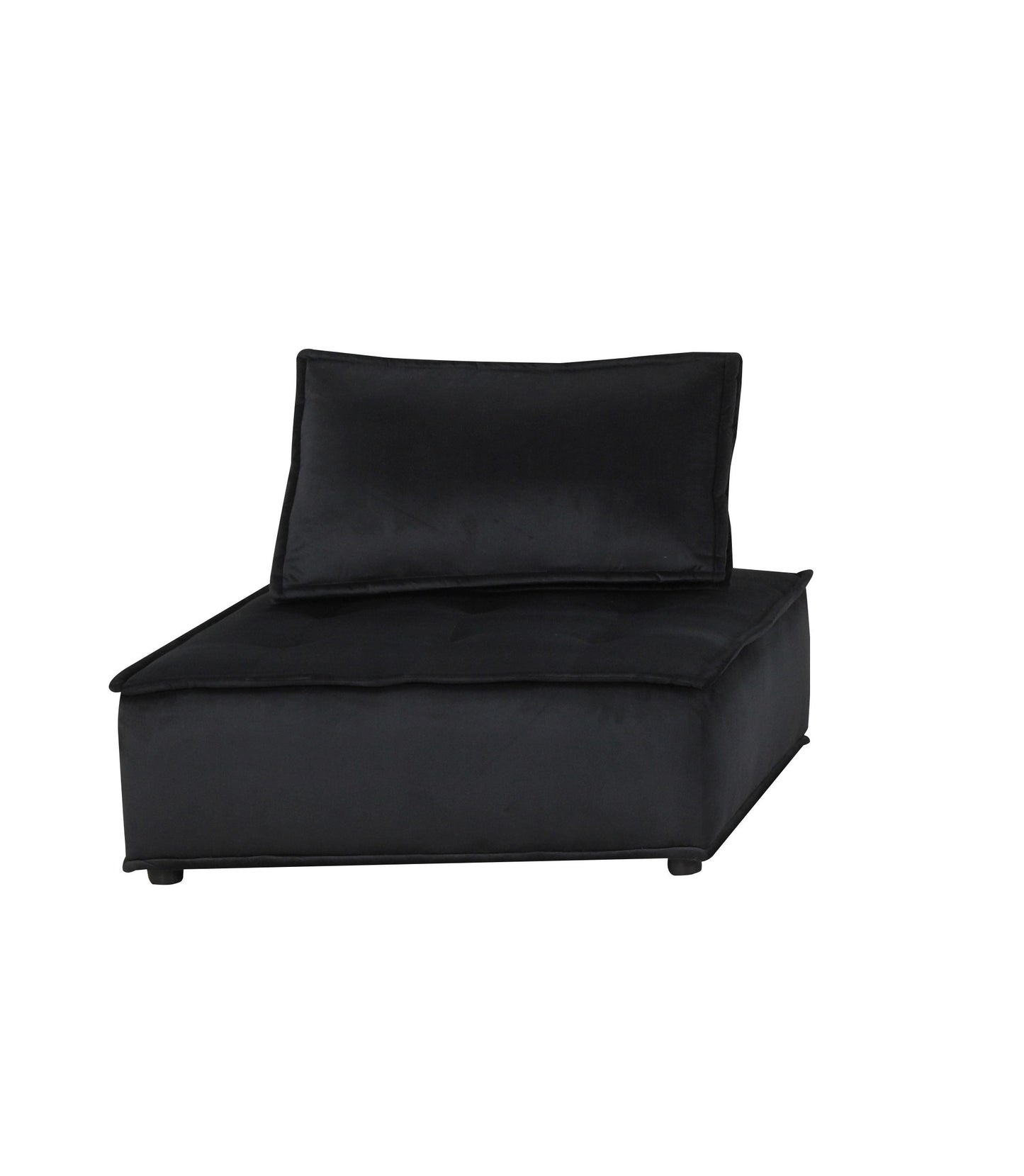 Anna 160" Black Velvet 5 Pc Sectional Sofa Ottoman
