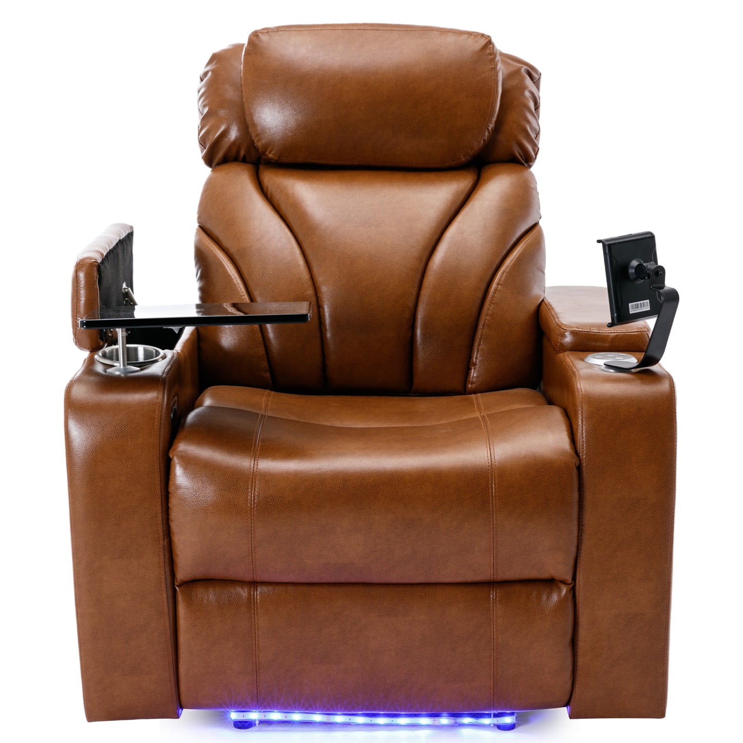 Power Motion Recliner Electric Power Recliner with USB Charging Port, Hidden Arm Storage, Convenient Cup Holder and Bluetooth Speaker,  Light  Brown(Old Sku:SG000800AAS)