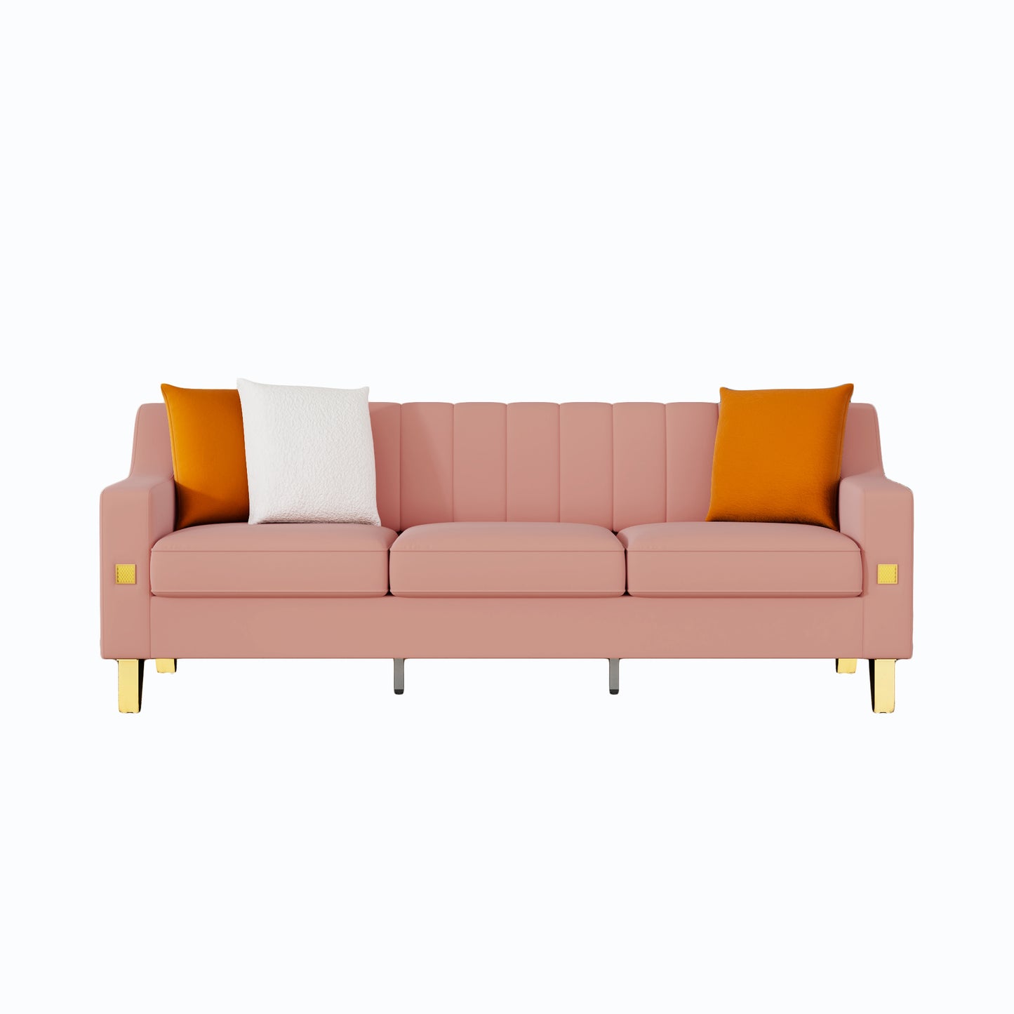 LIVING ROOM  SOFA  2 PIECES  LOVE SEAT AND SOFA  SET WITH PINK VELVET