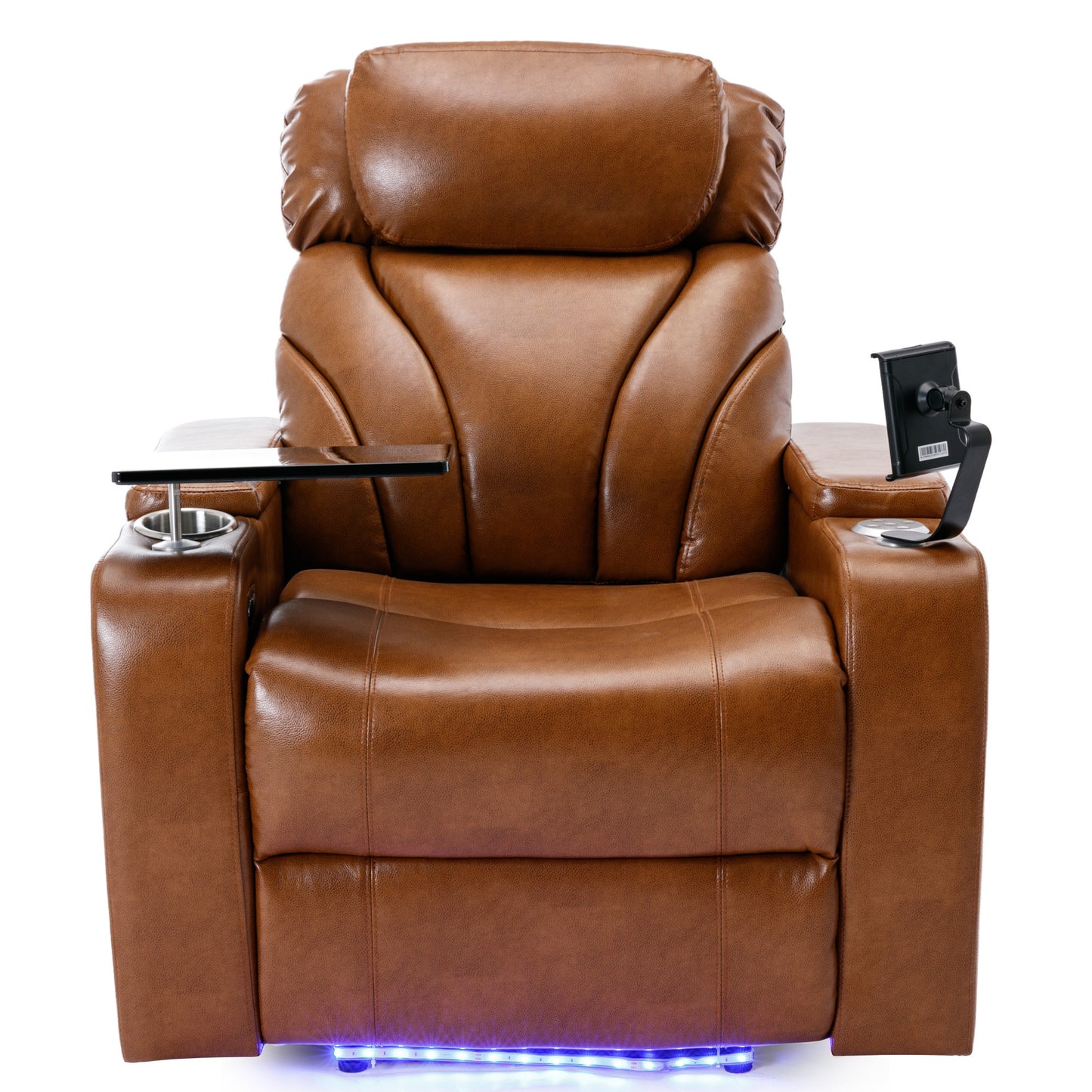 Power Motion Recliner Electric Power Recliner with USB Charging Port, Hidden Arm Storage, Convenient Cup Holder and Bluetooth Speaker,  Light  Brown(Old Sku:SG000800AAS)