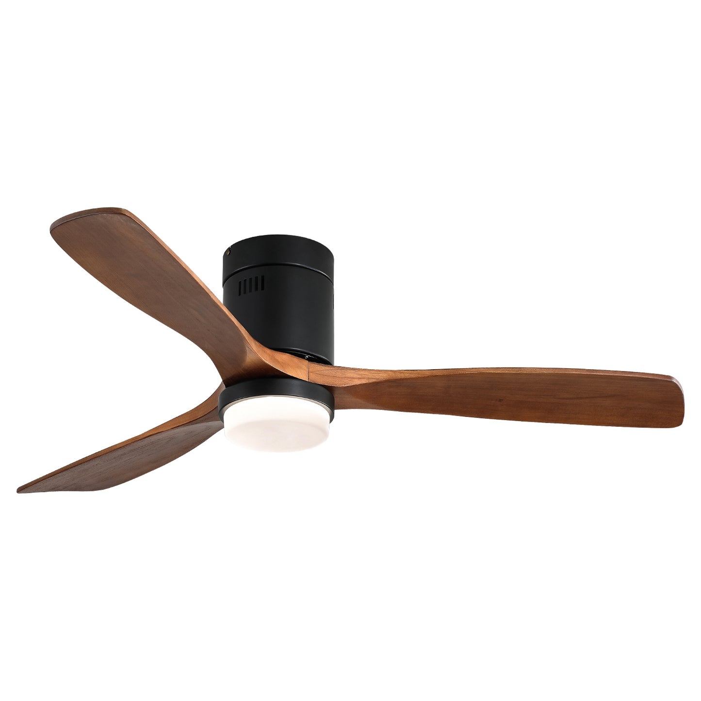 52 Inch Indoor Ceiling Fan With Lights 3 Solid Wood Fan Blade Noiseless Reversible Motor Remote Control With Light