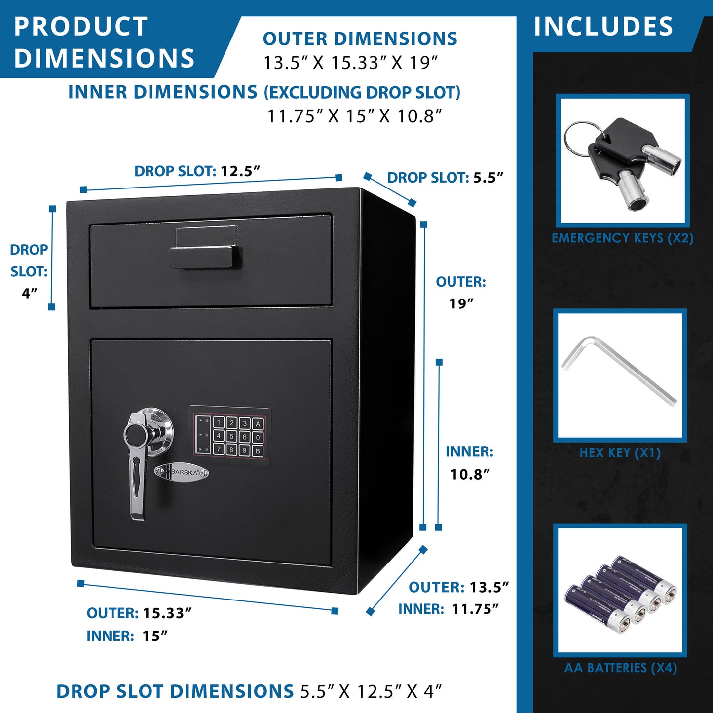 1 1 Cu Ft Keypad Depository Safe