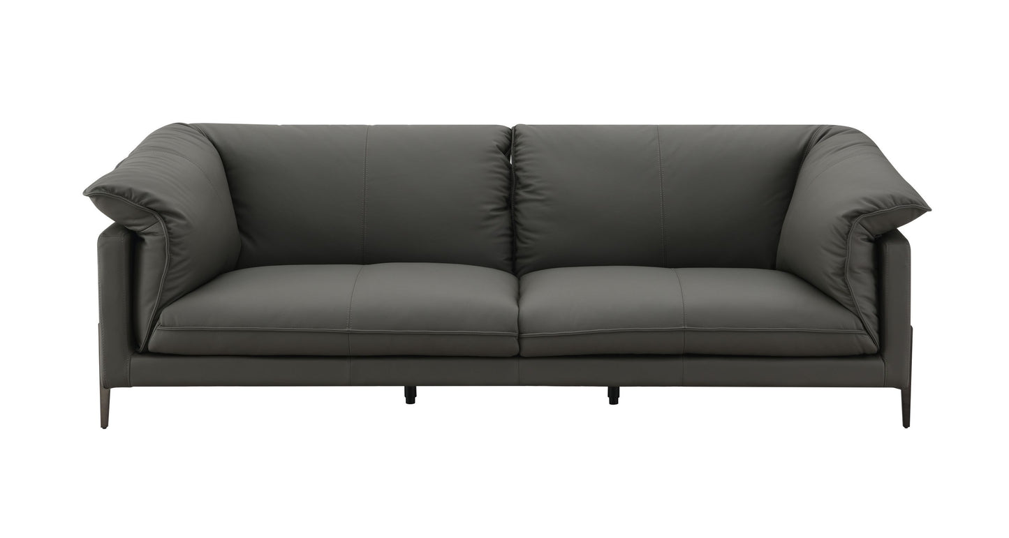 Tadi Black Top Grain Leather Sofa