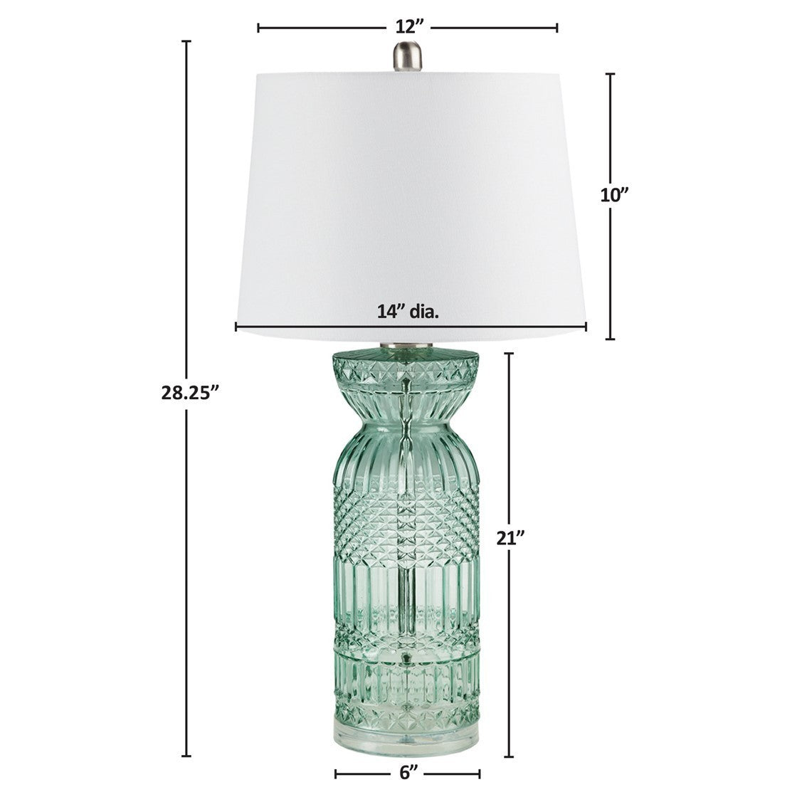 Textured Glass and Acrylic Base Table Lamp