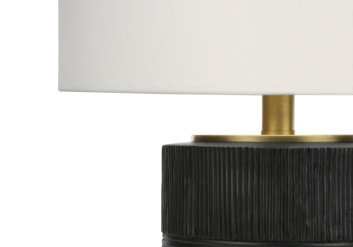 Lighting, 24"h, Table Lamp, Black Resin, Ivory / Cream Shade, Contemporary