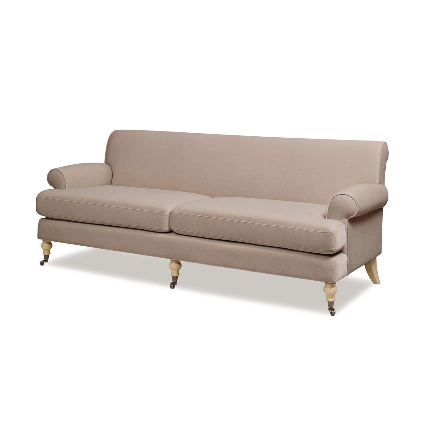 Alana 88" Lawson Two-Cushion Tightback Sofa, Mink Beige Performance Velvet