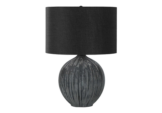 Lighting, 23"h, Table Lamp, Black Ceramic, Black Shade, Contemporary