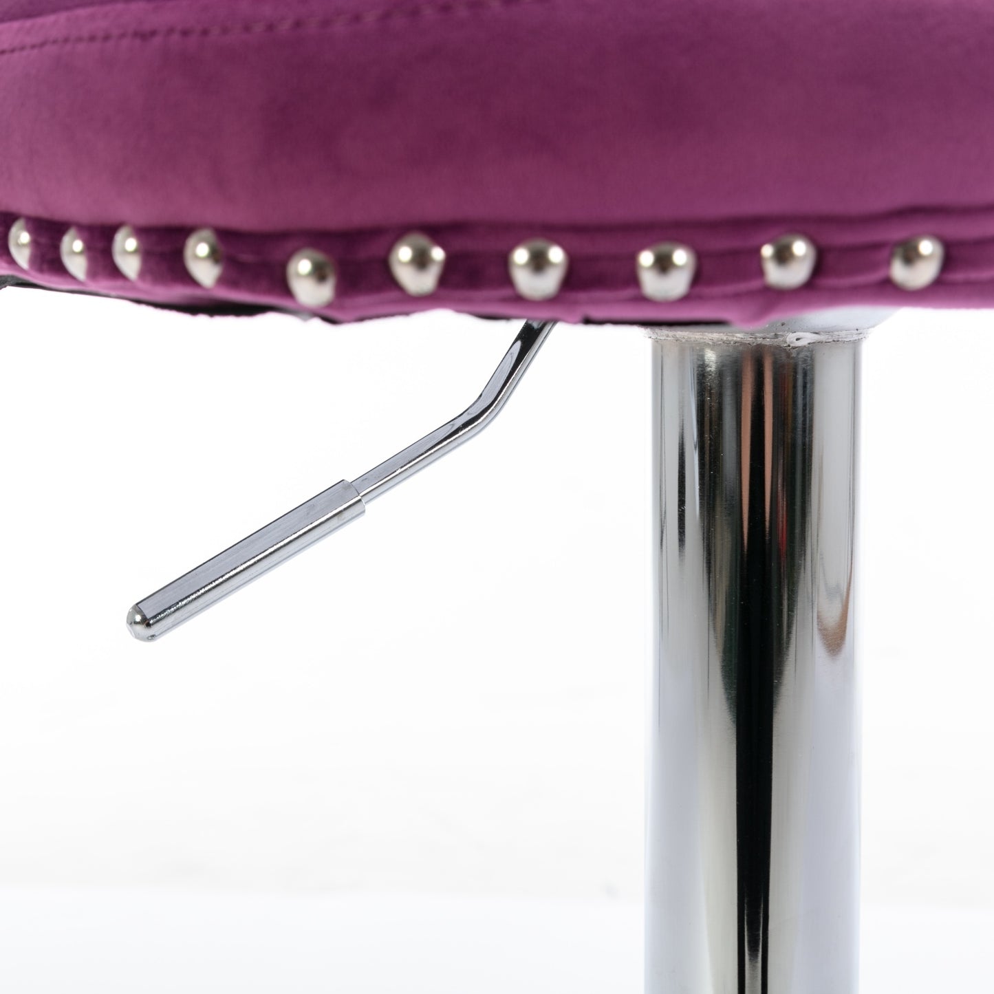 Swivel Velvet Barstools Adjusatble Seat Height from 25-33 Inch, Chrome base Bar Stools with Backs Comfortable Tufted for Home Pub and Kitchen Island, Purple,Set of 2,1712PP