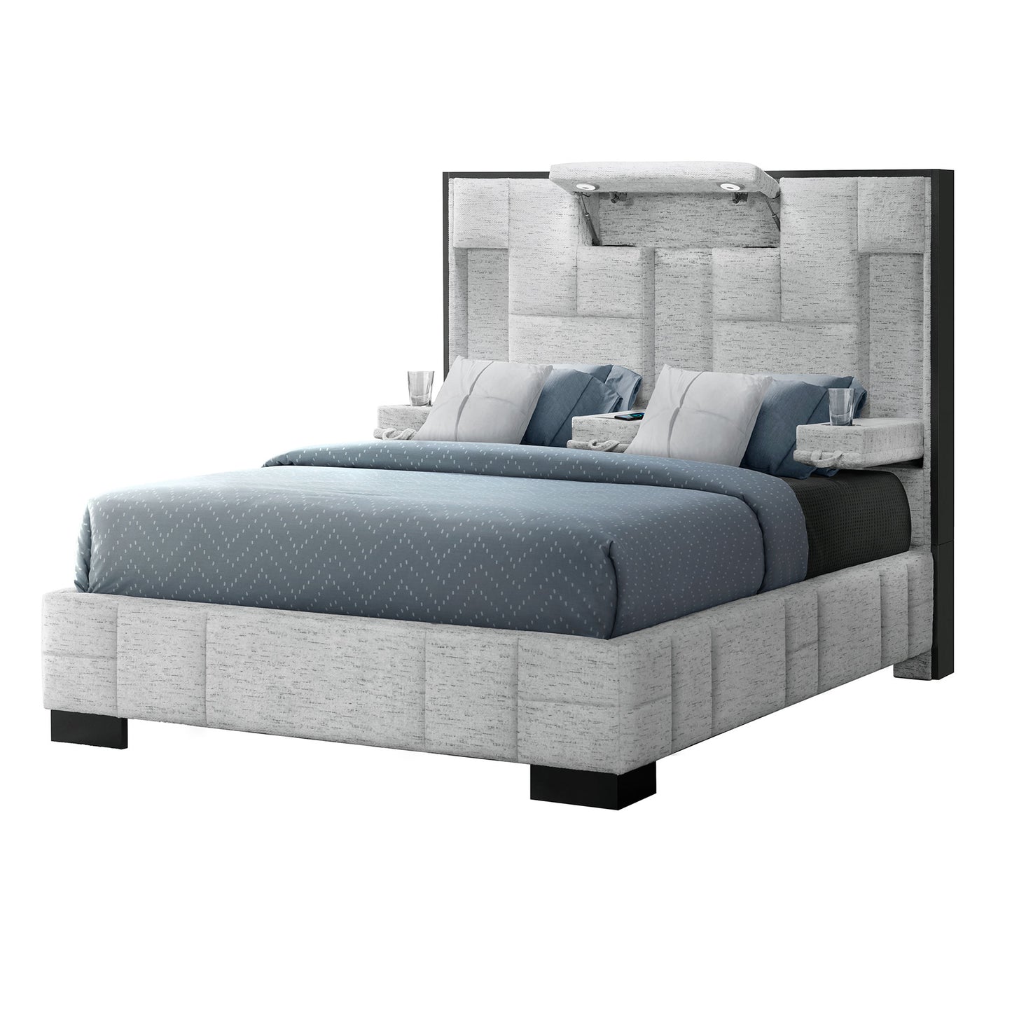 YARIS GREY QUEEN BED