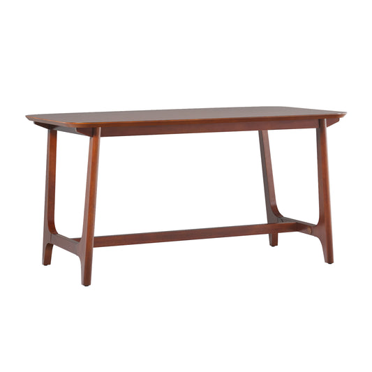 Mid-Century 10015" Modern Dining Table with Trestle Base, Walnut Veneer