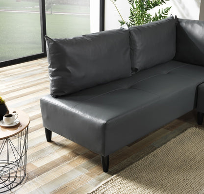 Inferno Metal Frame Vynil Upholstered Sectional For Living Room