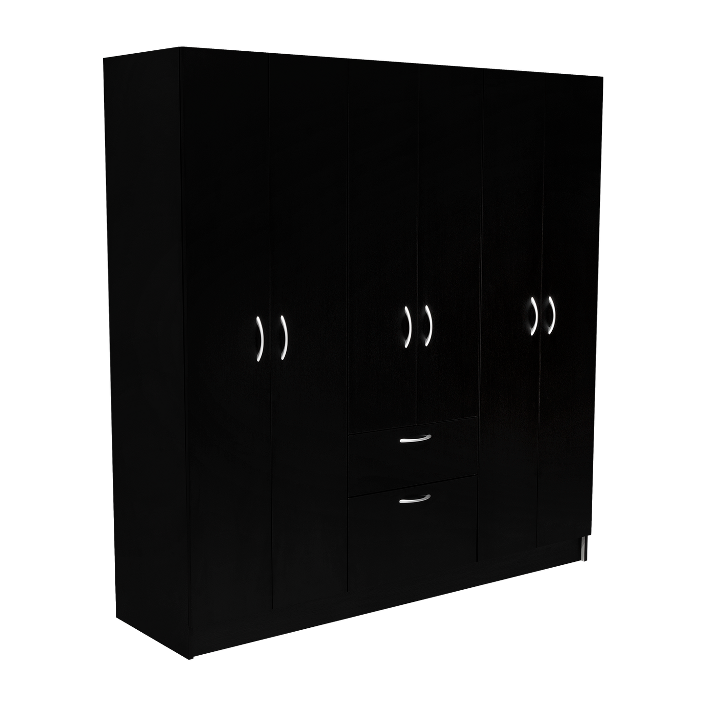 Six Doors Armoire Maya, Bedroom, Black / White