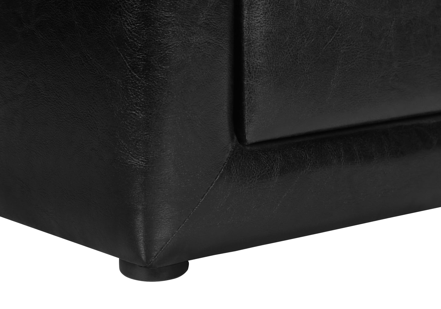 Nightstand, Nightstand, End, Side, Lamp, Storage Drawer, Bedroom, Upholstered, Black Leather Look, Transitional
