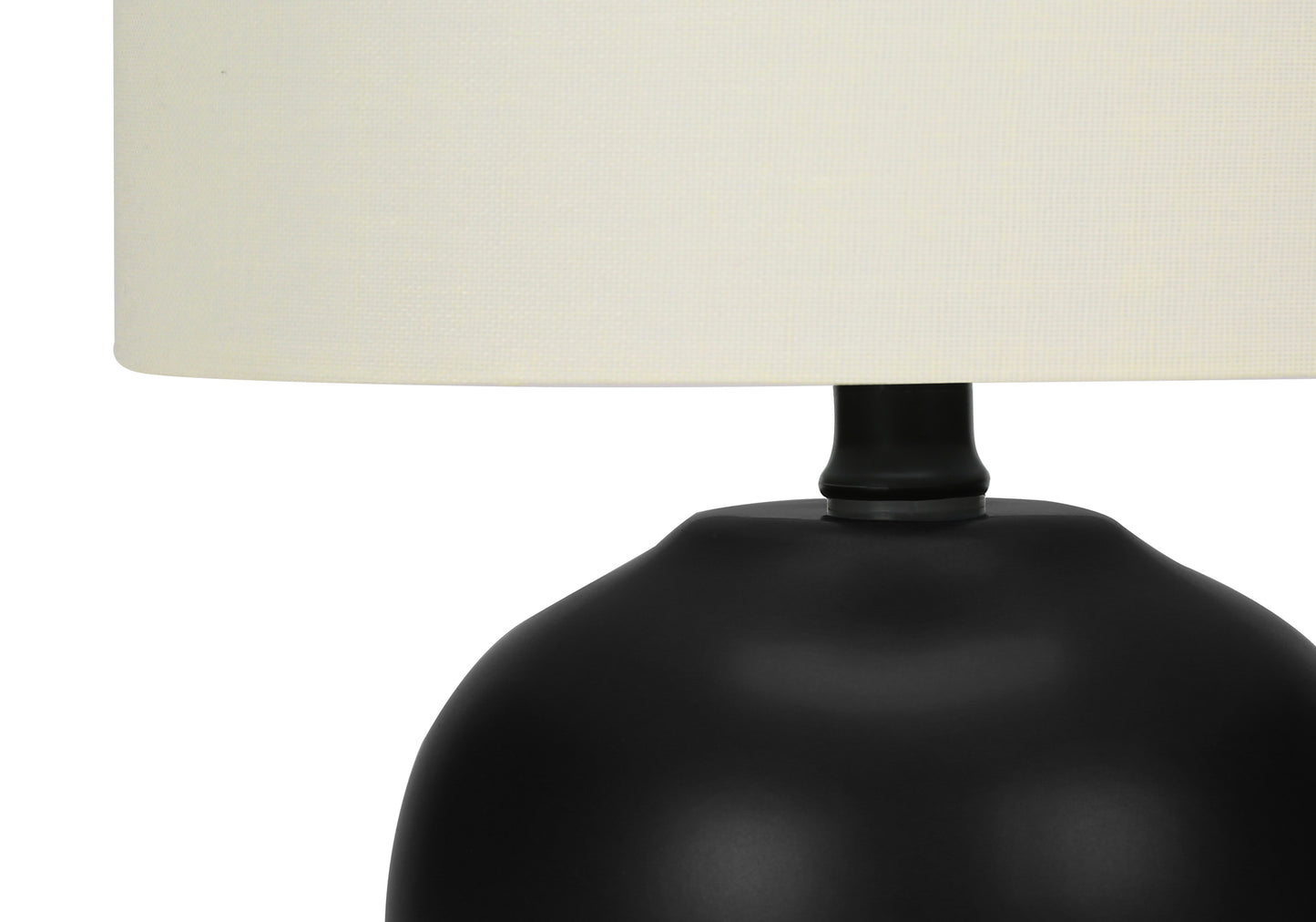 Lighting, 17"h, Table Lamp, Black Ceramic, Ivory / Cream Shade, Transitional