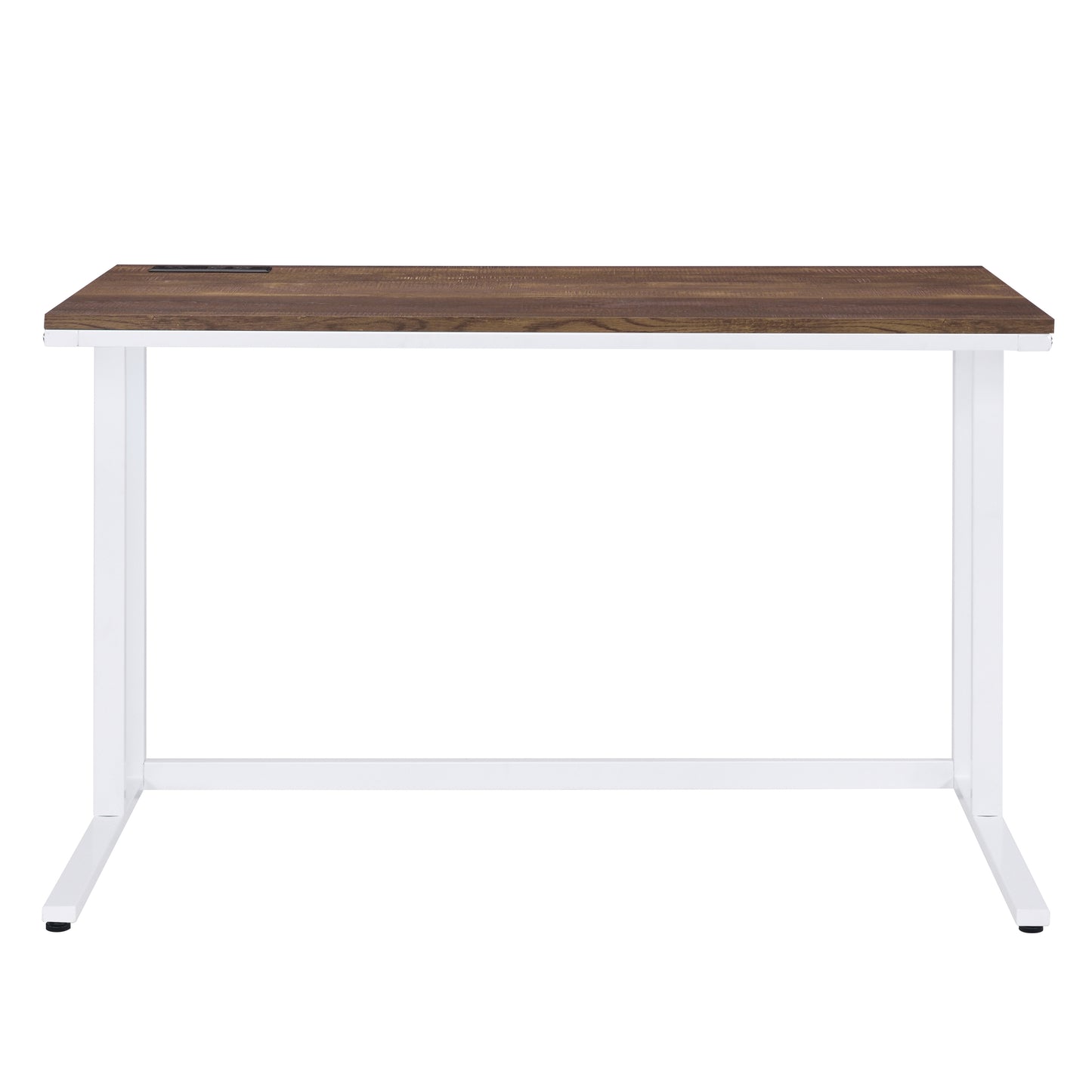 Walnut and White Writing Desk with USB Port