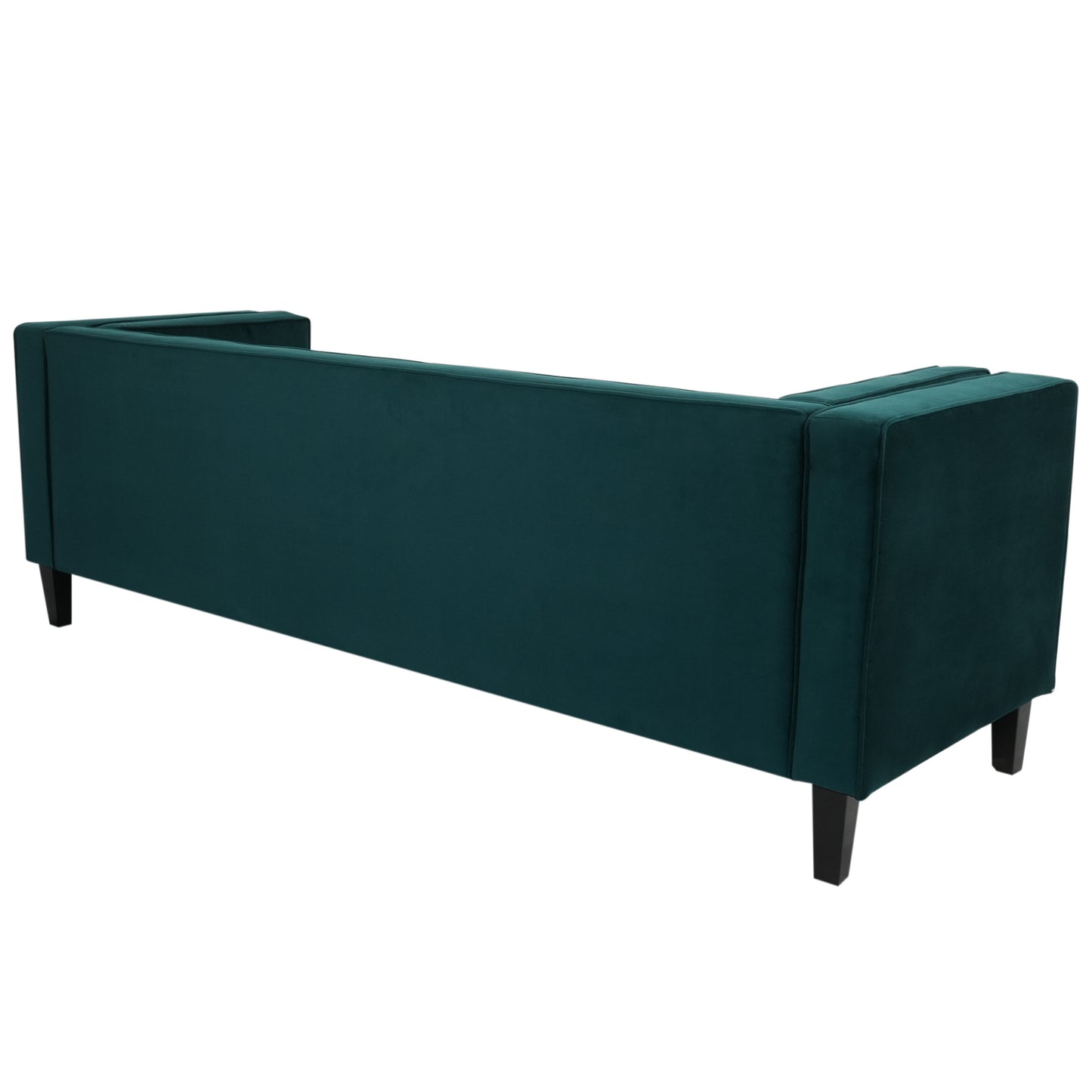 3-Seater Sofa, Upholstered Tufted Coach, Velvet Sofa, Green
