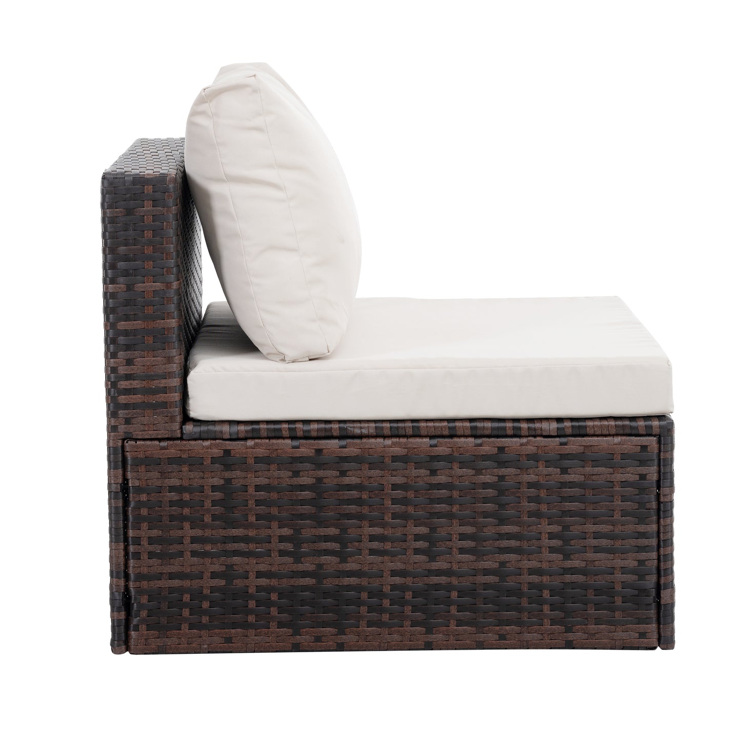 Patio Furniture, Outdoor Furniture, Seasonal PE Wicker Furniture, 5 Set Wicker Furniture With Tempered Glass Coffee Table,