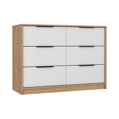 Kaia 4 Drawers Dresser, Superior Top -Pine / White