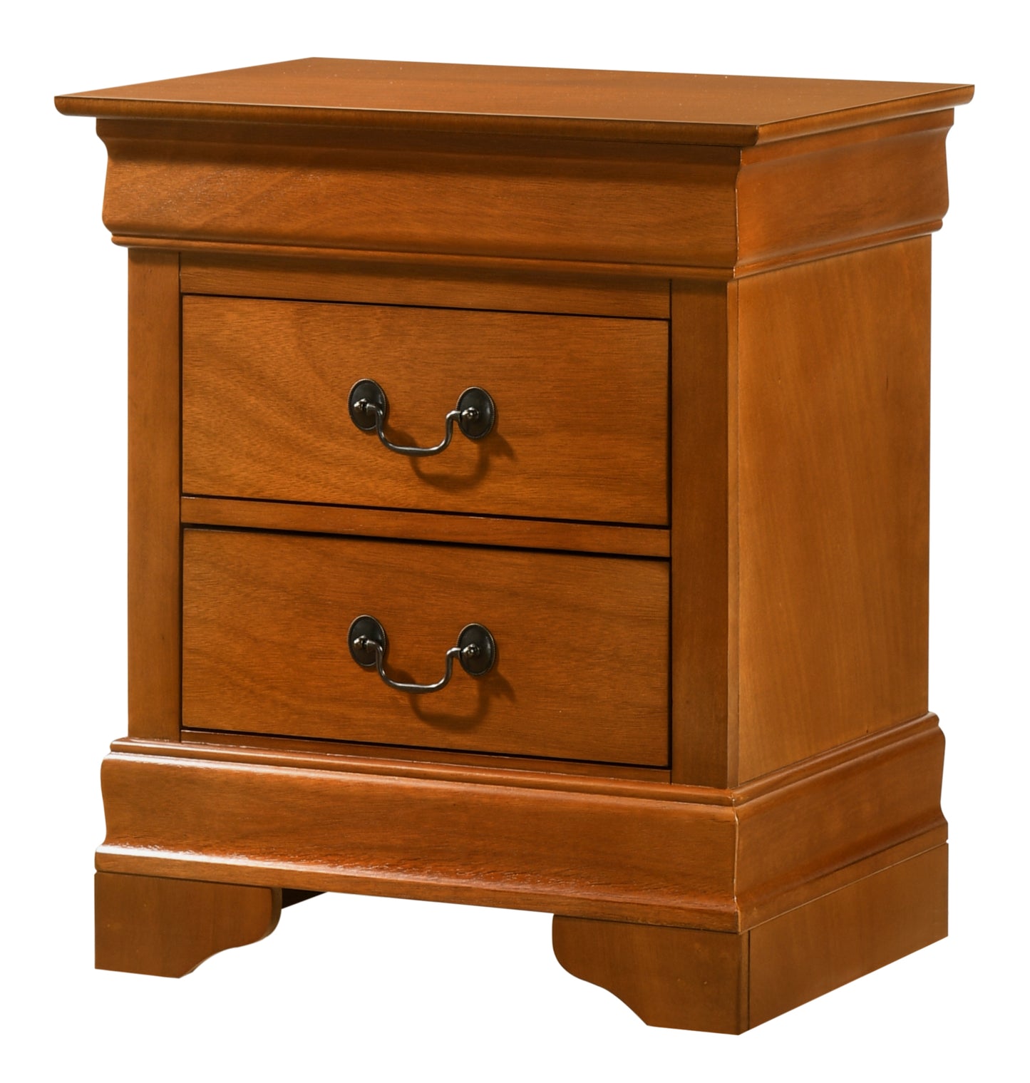 Elegant Oak Nightstand With 2 Drawers