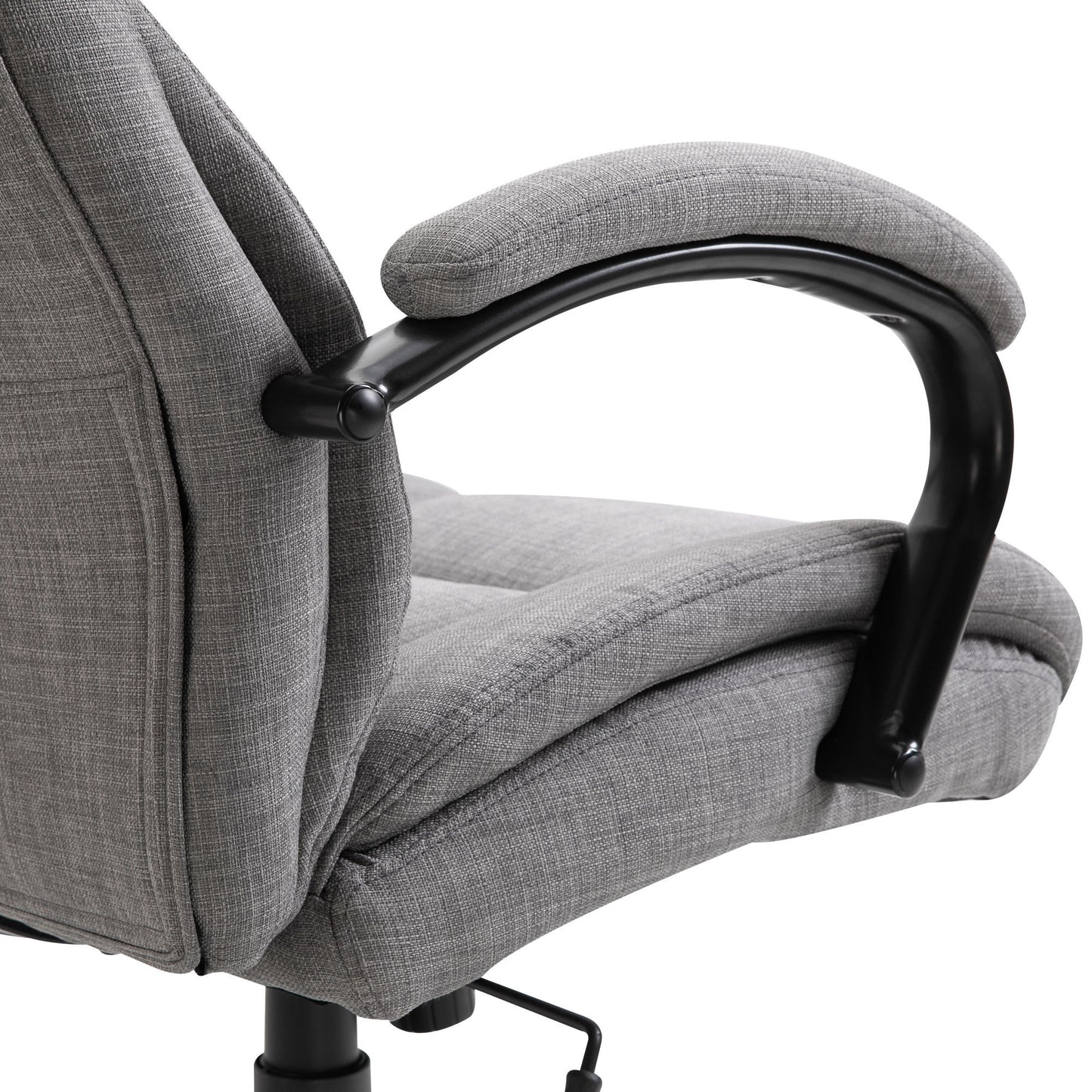 500lbs Big and Tall Office Chair with Wide Seat, Ergonomic Executive Computer Chair with Adjustable Height, Swivel Wheels and Linen Finish, Light Grey