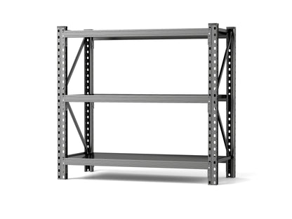 3-Tier Industrial Shelving Rack - 47in, Heavy Duty Steel Shelving Unit Adjustable, 51.2" W*23.6" D*47.3"H, Black, Requires Assembly