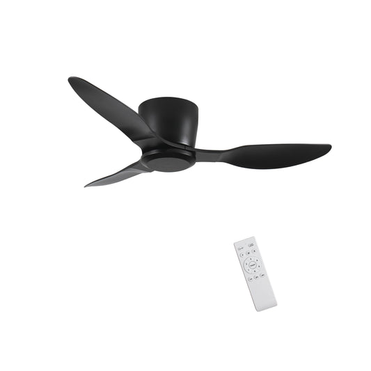 40" Flush Mount Ceiling Fan without light, 3 Reversible Blades, with 6 Speeds Reversible DC Motor,Low Profile Ceiling Fan with no light for Living Room Kitchen Bedroom