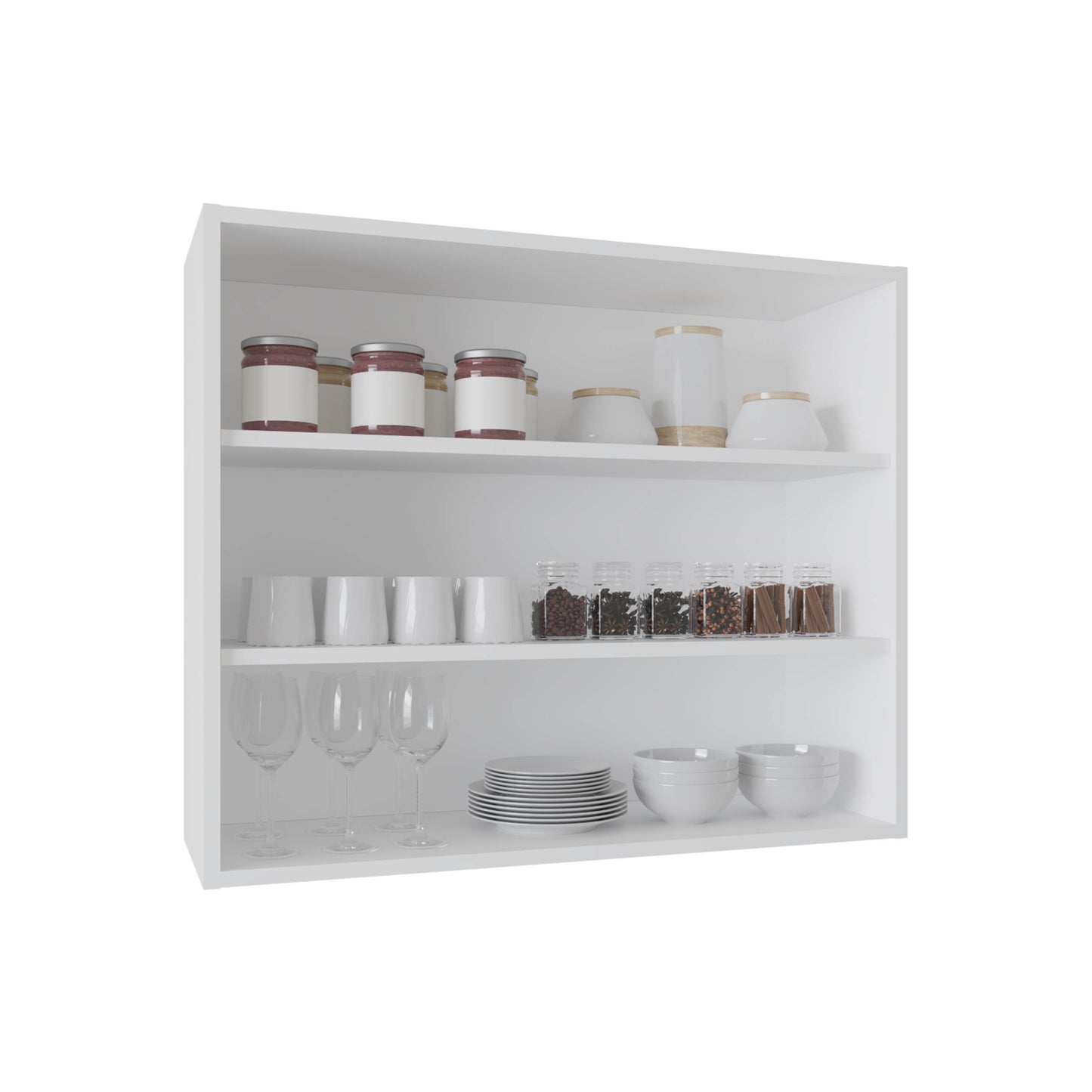 Wall Shelf 30" H, 3 Shelves, White