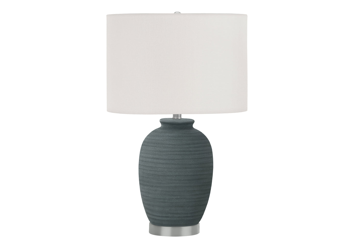 Lighting, 24"h, Table Lamp, Blue Ceramic, Ivory / Cream Shade, Contemporary