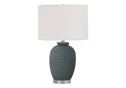 Lighting, 24"h, Table Lamp, Blue Ceramic, Ivory / Cream Shade, Contemporary