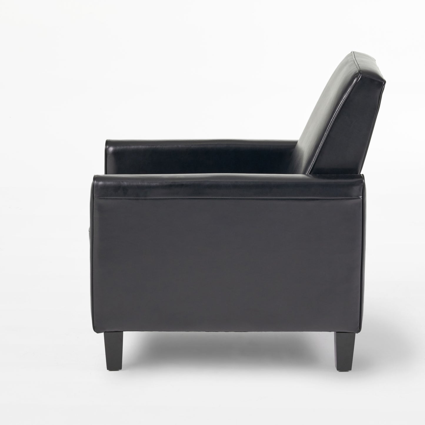 Black Faux Leather Push Back Chair for Elegant Home Décor