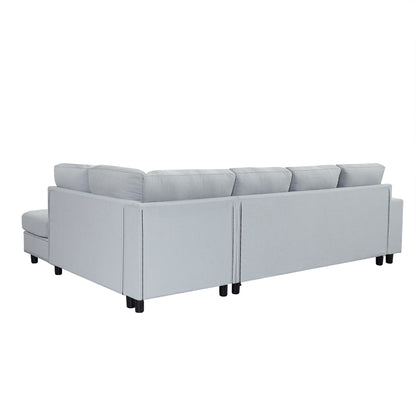 U_Style 109.2''L-shaped Modular Sectional Sofa with Removable  Back Cushions and 2 Pillows, Suitable for Living rooms, Offices, and Apartments