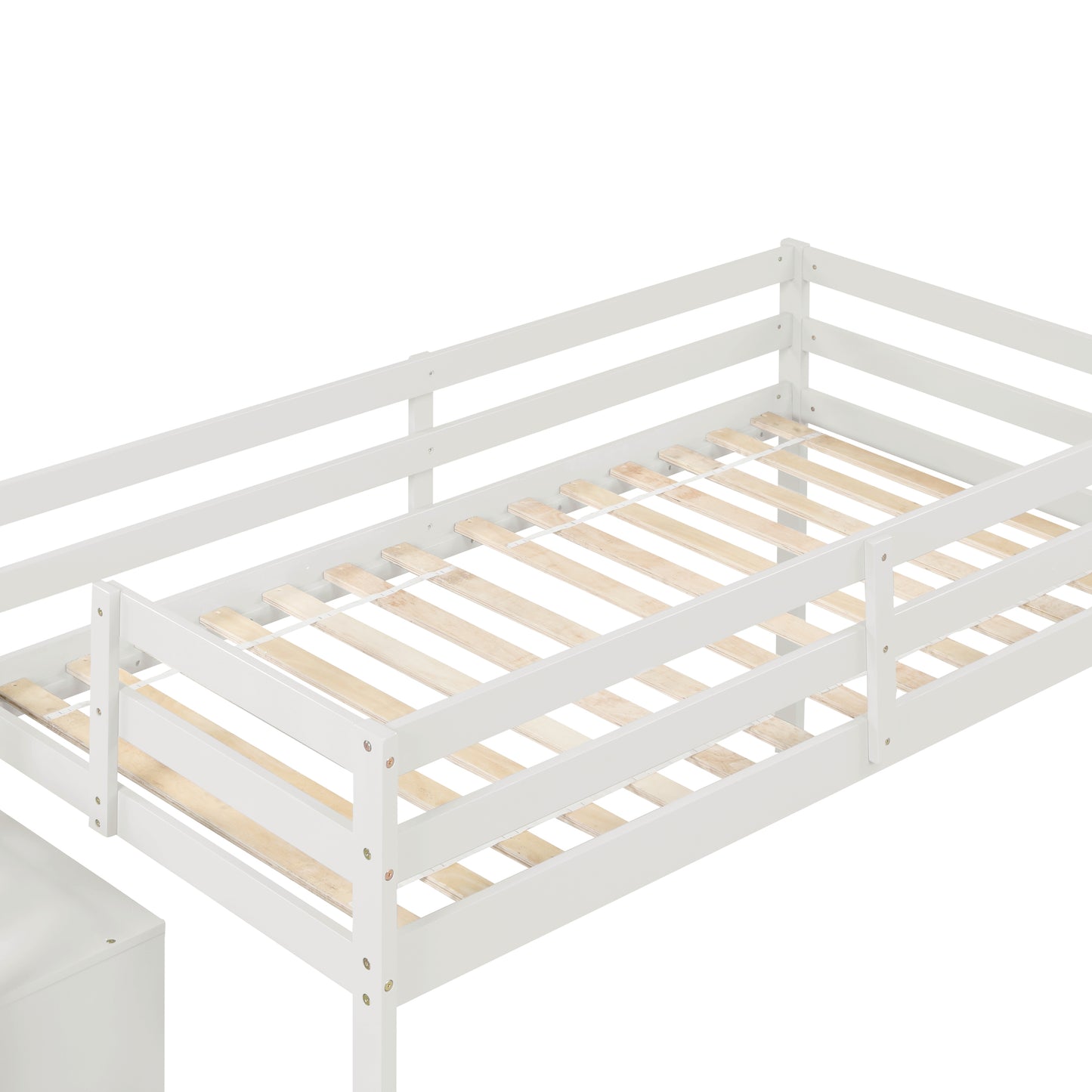 Loft bed with staircase , White