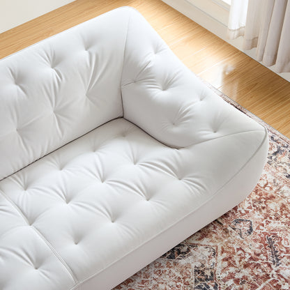 WKS10W White  sofa with , durable fabric, solid wood frame, high density sponge filler