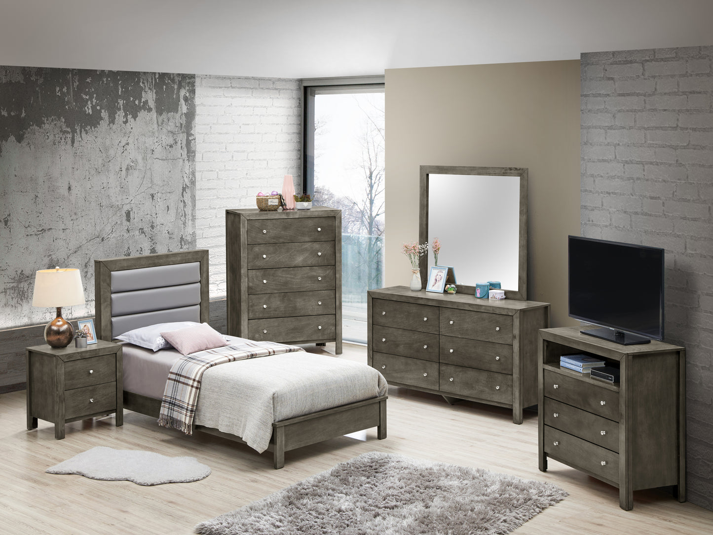 Stylish Gray Twin Bed With Versatile Design