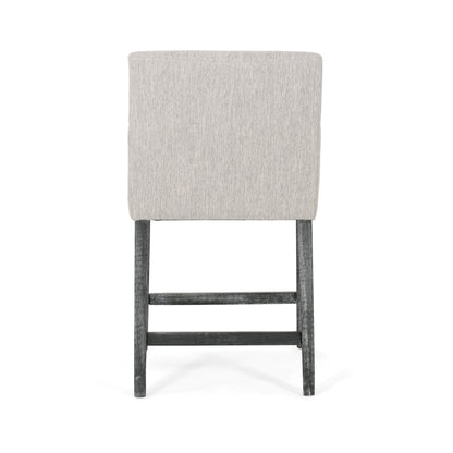 Upholstered 26 inch Counter Stool - Light Gray/Gray