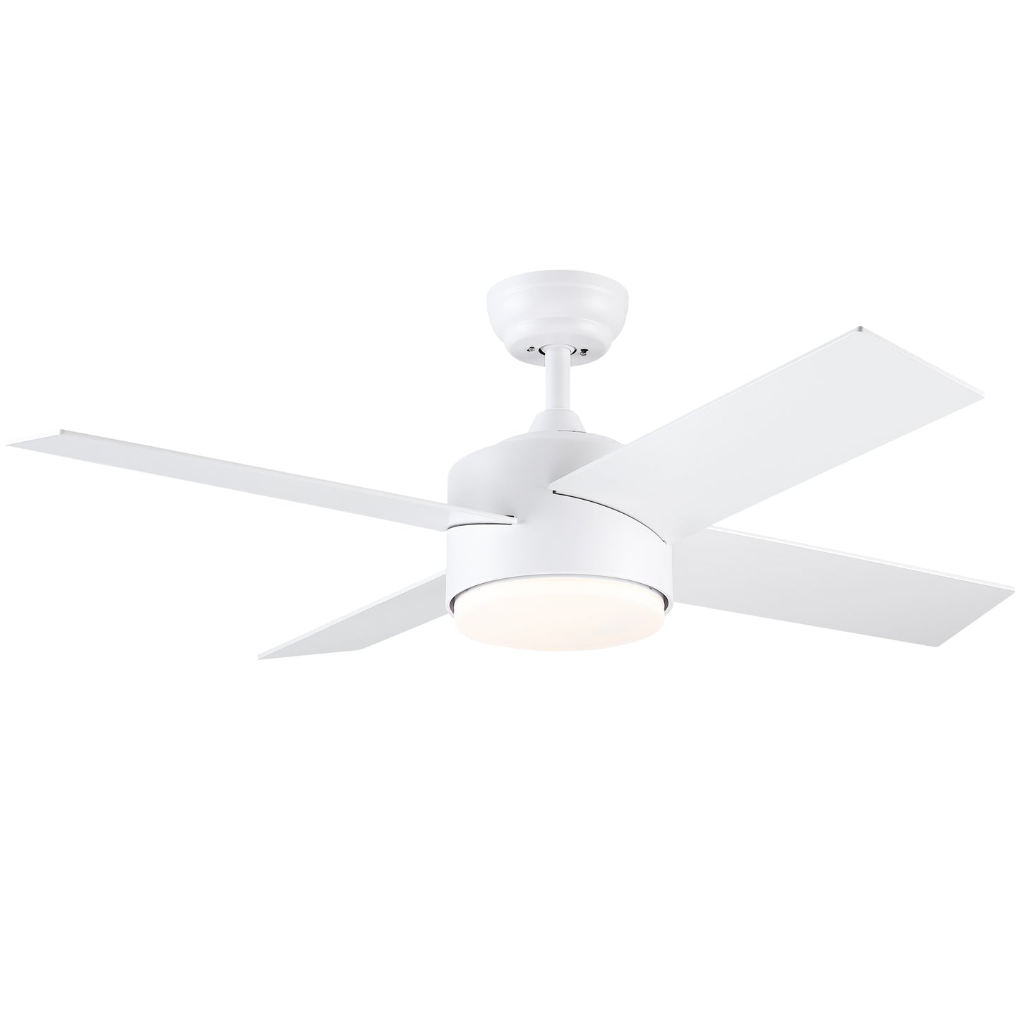 44 In Intergrated LED Ceiling Fan Lighting with White ABS Blade