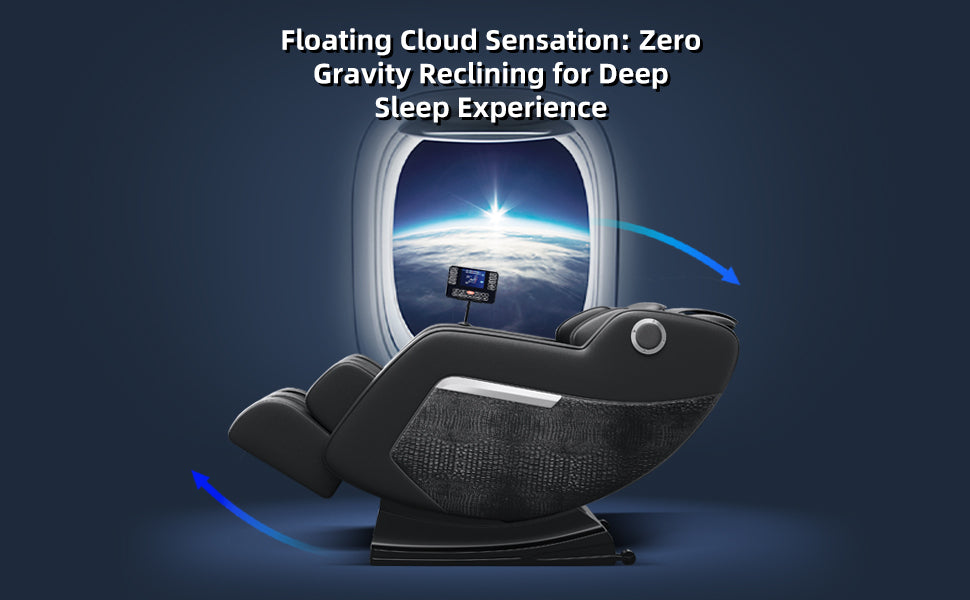 Open Massage Chair,Full Body Zero Gravity Recliner with Bluetooth, Hip Heating, Foot Massage and Air Massage System for Home Office, for mom/dad (Black)