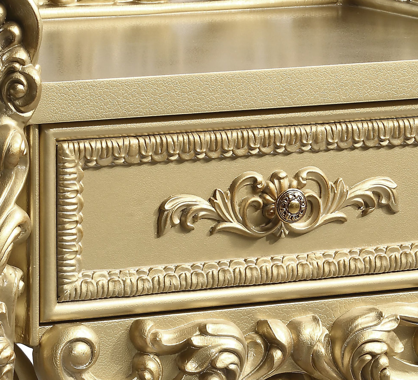 Gold 1-Drawer Nightstand