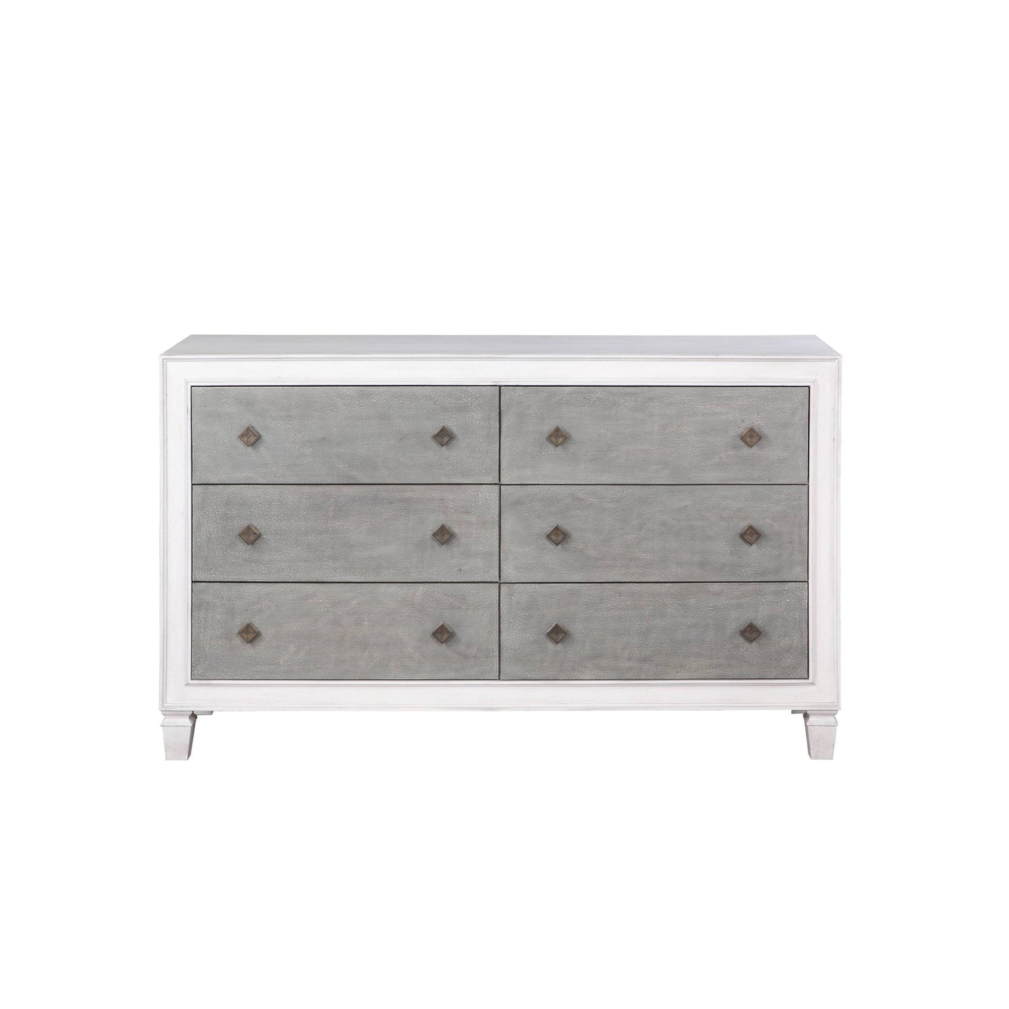 Katia Rustic Gray & Weathered White Finish Dresser