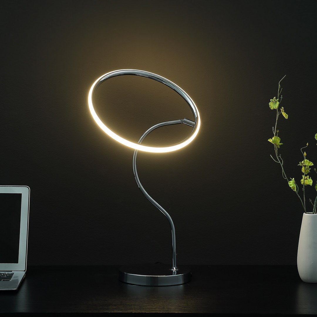 25.5" In Circular Halo Ring Led Modern Table Lamp