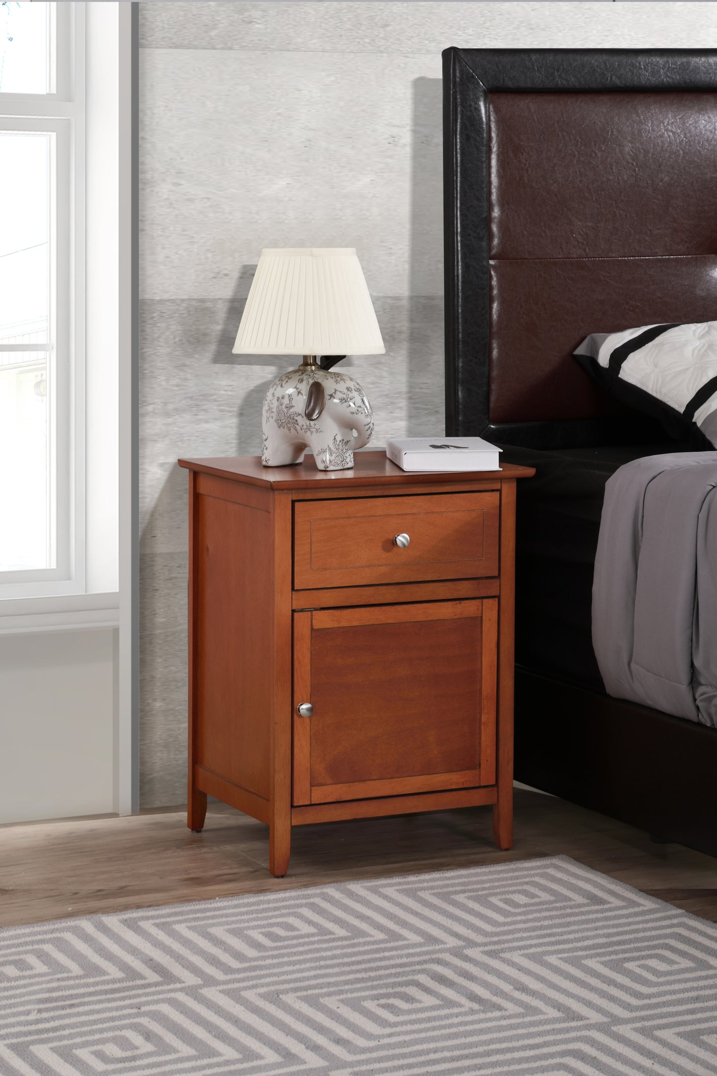 Charming Oak Transitional Nightstand