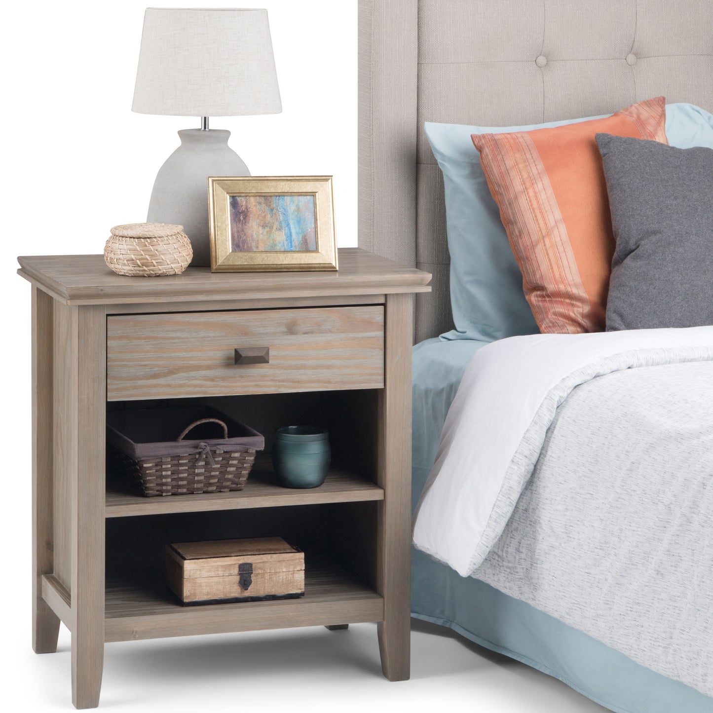 Artisan - Bedside Table - Distressed Grey