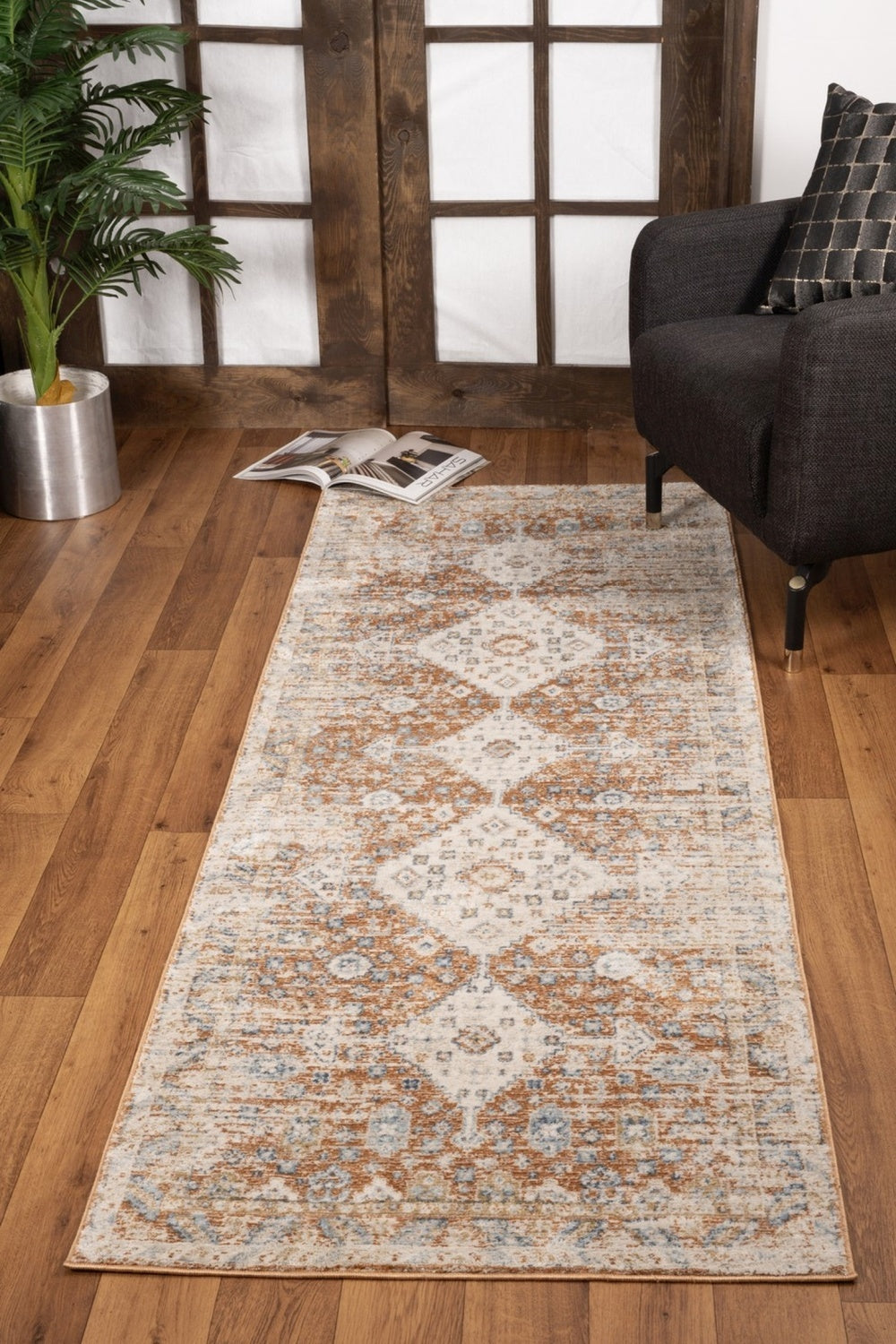 Noble GC_GEN7004 Rust 5 ft. 3 in. x 7 ft. 3 in. Area Rug